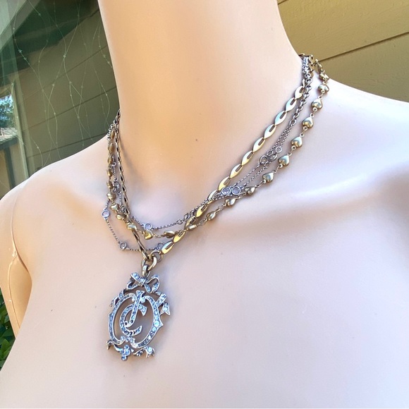 Vintage Juicy Couture 3 strings Chains necklace with Pendant - Picture 15 of 17